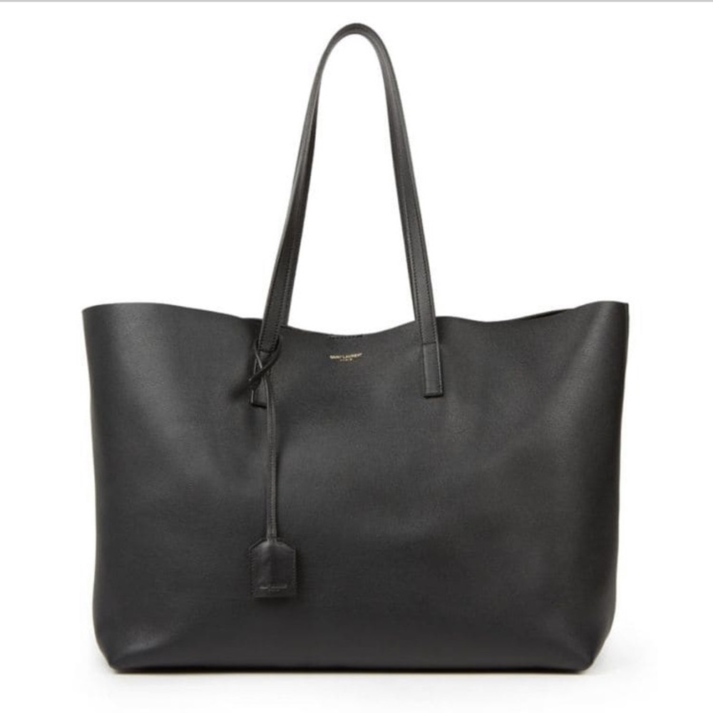 SAINT LAURENT Large East-West Leather Shopper Bag